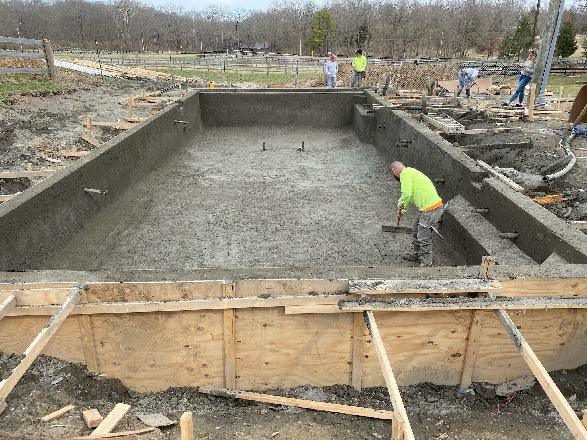 Pool with stone features